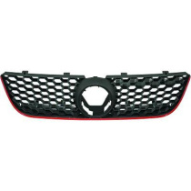 VW POLO 05-09 Honeycomb Svart/Röd Sportgrill GTI-Look DIEDERICHS
